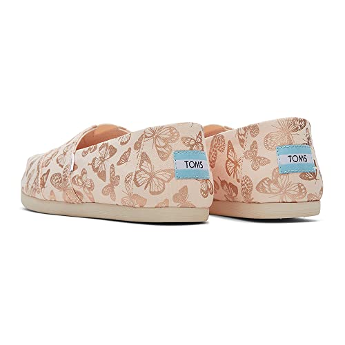 Image of TOMS Women's Alpargata CloudBound Foil Butterflies Espadrille Loafer Flat, Dusty Peach, 5.5