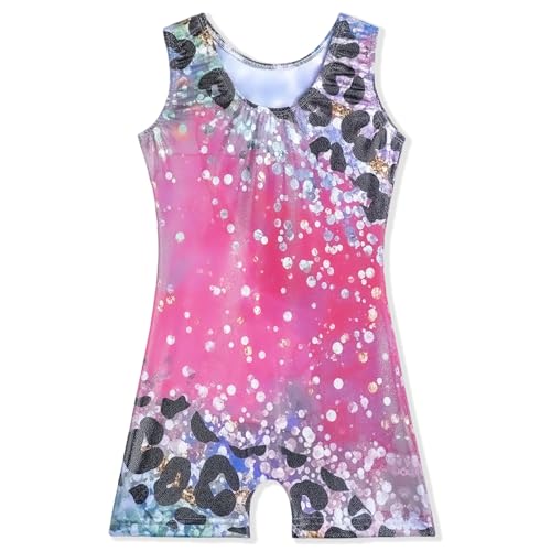 Image of HOZIY Gymnastics Leotards for Girls Unicorn Aurora Rainbow Mermaid Dinosaur Cupcake Sparkle Biketard Toddlers Kids Children