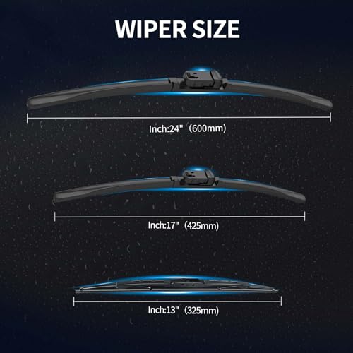 Image of Front and Rear Windshield Wipers for GMC Terrain 2010-2017 | Quiet and Streak-Free Front and Back Wiper Blades Assembly All-Season OEM Automotive Replacement Accessories