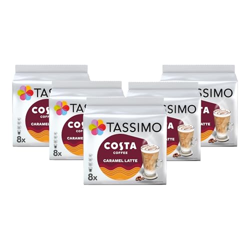 Tassimo Costa Caramel Latte Coffee Pods x8 (Pack of 5 Total 40 Drinks)