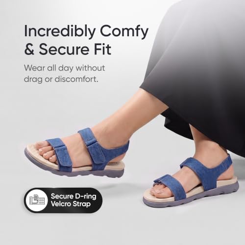 Image of Frido Cloud Comfort Back Strap Sandals for women, Stylish Sandals with Ergonomic Arch Support, Soft Cushioned Footbed & Breathable Canvas Upper for Work, Travel & Outings