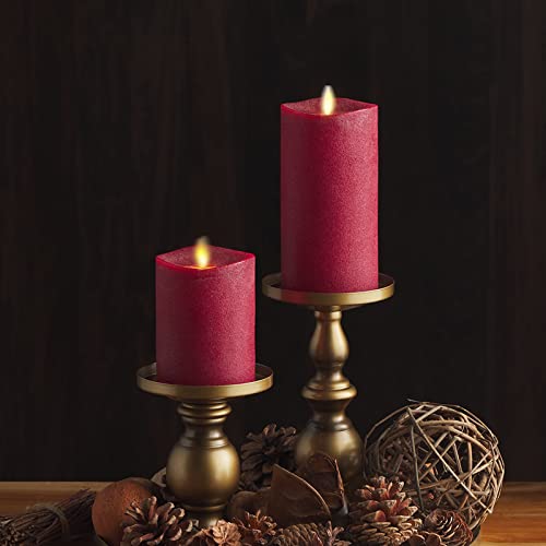 Image of Luminara - Flameless LED Battery Operated Flickering Pillar Candles - Red - Pack of 1-3x4.5 - Realistic Moving Flame Real Wax Indoor /Outdoor Decor