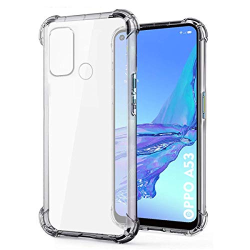 Image of WOW IMAGINE Transparent Crystal Clear Oppo A53 Back Cover Case | Soft TPU Case | Cushioned Edges for Ultimate Protection Bumper Case for Oppo A53 - Transparent