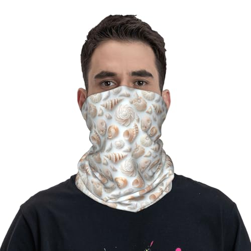 Neck Gaiters for Men Women - Summer Shells Print Head Scarf Balaclava Face Neck Scarf Mask Cover Bandana3