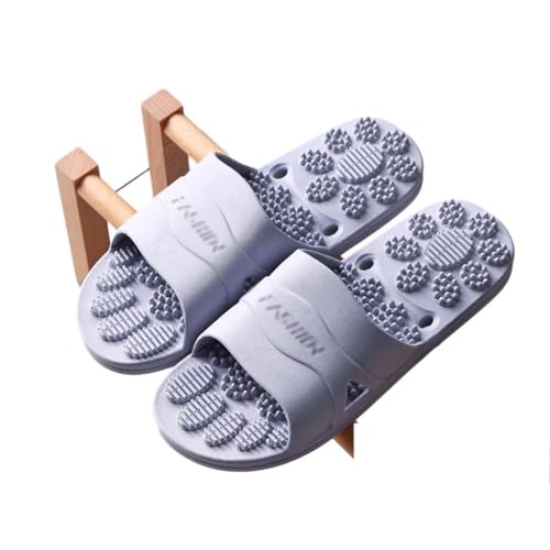 CHEWYZ Chinelos massageador chinelos, acupressão sapatilhas de reflexologia sapatos de massagem acupuntura, sapatilhas para homem, sandálias suaves para família, tamanho EU 42/43, cor: / cinzento)