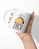 Capacity 330 ml / 11 oz BLAK TEE Let\'s Taco About It Slogan Porcelain Coffee and Tea Mug 330 ml