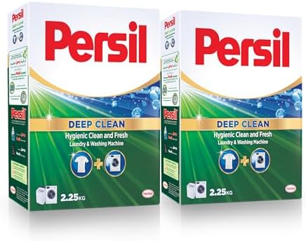 Persil Powder Laundry Detergent, With Deep Clean Plus Technology For Perfect Cleanliness And Long-Lasting Freshness, Effective in 20°C - 95°C, Pack of Two, 2 x 2.25KG