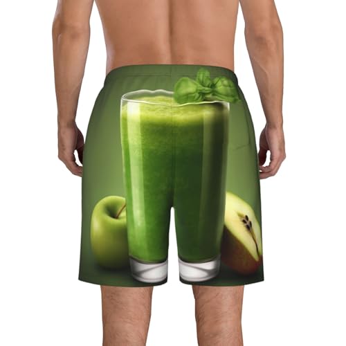 Men's Swim Trunks Green Fruit Juice Quick Dry Board Shorts Mens Bathing Suit Beach Swimwear with Pockets3