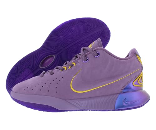 NIKE Lebron XXI Freshwater Big Kids' Basketball Shoes (FZ7189-500, Violet Dust/Purple Cosmos/University Gold) Size 5.5