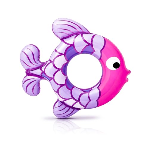 Image of Koochie-Koo Kids Fish Swimming Tube for Kids Inflatable Swim Ring for Boys & Girls Leak-Proof Baby Float for Pool Beach Water Fun, Lightweight & Durable Swim Tube (Random Colour)