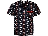 Fabrique Innovations NFL Unisex Repeat Name and Logo Scrub Top, Chicago Bears, X-Large