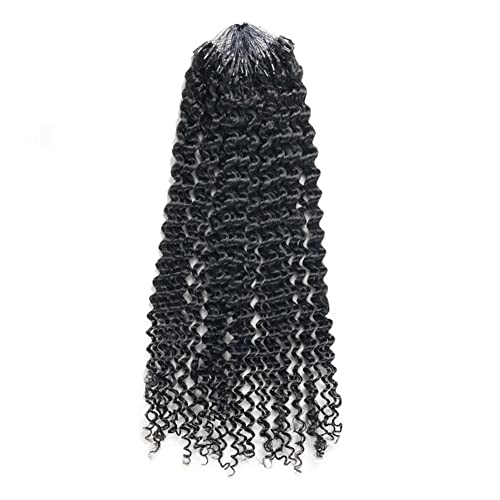 Extensions cheveux bouclés micro anneaux Remy brun 38cm 100 mèches - 5
