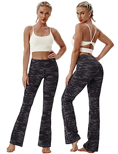 Image of BUBBLELIME 29 inch /31 inch /33 inch /35 inch /37 inch 3 Styles Women's High Waist Bootcut Yoga Pants Basic /Side Pockets Tummy Control Workout Flared