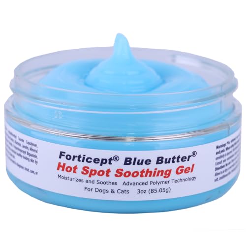 Forticept Dog Wound Care Blue Butter Gel, Hot Spot Treatment for Dogs, Itch Relief, Moisturizing, Prevents Infection, Scratches & Skin Ulcers, Cracked Paw Pads Gel, 3 Ounces (3 OZ)