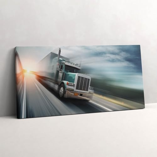 Image sur Toile 120x60cm Camion Décoration Murale Idéale pour Bureau et Loft Urbain