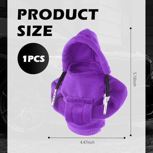 Image of OFBAND Funny Car Gear Shift Cover,Cute Car Gear Shift Hoodie as Christmas Cars Decorations,Universal Soft Shifts Knob Cover Protects from Wear & Dust (Purple)