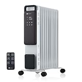PureMate 2500W 11 Fin Oil Filled Radiator – Portable Electric Heater with Digital Screen, Touch Control, Eco Mode, Adjustable Thermostat, 3 Heat Modes, 24Hr Timer & Safety Protection