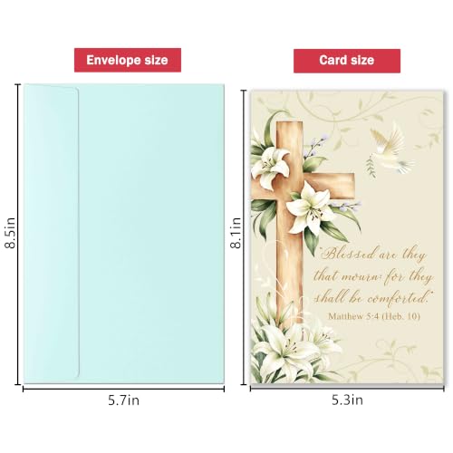 Image of Religious Sympathy Card with Bible Verse, Christian Condolence Cards for Loss of Loved One, Faith Based Bereavement Gift, Deepest Sympathy Greeting Card for Family Friend Coworker