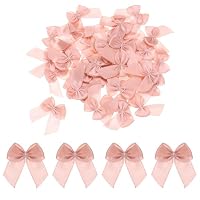 50 Mini Fiocchi Di Raso In Chiffon Rosa Chiaro, 2,5 Cm, Multiuso Per Decorazioni, Regali E Cucito Creativo