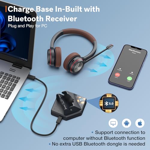 Auriculares centro llamadas MAIRDI inalámbricos sin ruido 3