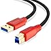 Tan QY USB 3.0 Cable A Male to B Male 6Ft, Type A to B Male Compatible with Hard Disk Drive,Printers,Scanner,USB Hub,Monitor and More (2M/6Ft)