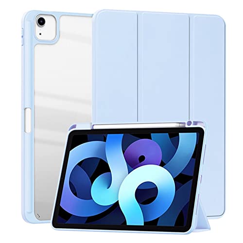 Coque iPad Pro 11 et Air 5 antichoc à veille automatique et smart cover bleu ciel