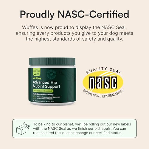 Wuffes Advanced Dog Hip and Joint Supplement with Glucosamine, Chondroitin, Omega 3, MSM, and Green Lipped Mussel, (Pack of 2, Small & Large Breed) #1