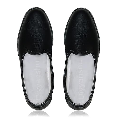 Divyanshu Fashion Men's Ethnic Embroidery Juttis and Mojari for Wedding|Party|Occasions|Fashion|Outdoor|Indoor|Lightweight|Shoes with TPR Sole (6-13 UK) Black-660