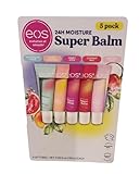 eos Organic 24H Moisture Super Balm, 5 Pack, Watermelon Frose, Mango Melonade, Honey Apple, Coconut Milk, Birthday Cake Flavors