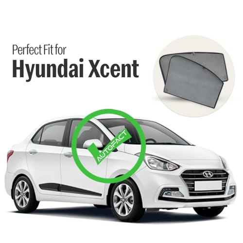 Image of Autofact Car Sunshades for Hyundai Xcent (2014 to 2020), UV Protection, Useful Car Accessories, Custom fit Sun Shades for Side Windows, Set of 4