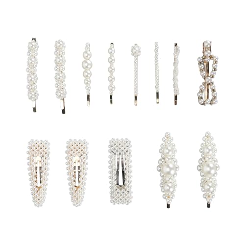 Grampos de Cabelo Decorativos de Pérolas, Acessórios de Cabelo Femininos Elegantes, Presilhas de Cab