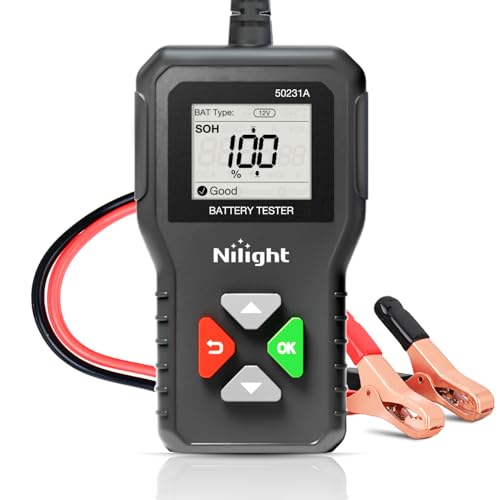 Image of Nilight Car Battery Tester 6V 12V 24V Accurate Digital Auto Analyzer 100-2000 CCA Voltage SOH SOC Internal Resistance Test for Cars Trucks SUV ATV Boats Motorcycles Vehicle