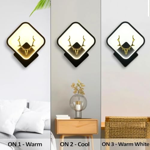Image of Desidiya Aluminium Deer Pendant Light for Living Room Decor Fancy Indoor /Outdoor Decorative Lights for Bedroom, Black Square Fancy Lights Bedroom, Home Decoration Wall Light - Pack of 2