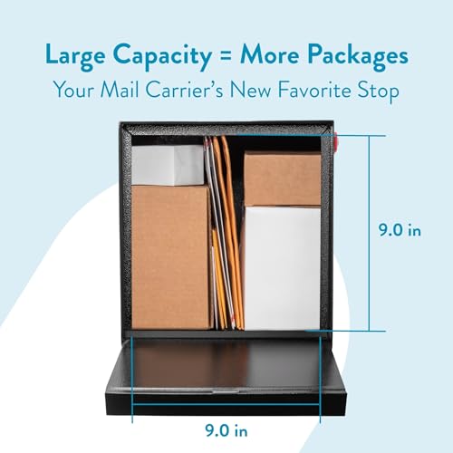 Image of Architectural Mailboxes MailMax Post Mount Mailbox, All Black, Large | Modern galvanized steel and aluminum build with rust-resistant powder-coat finish and a magnetic door closure. USPS approved.