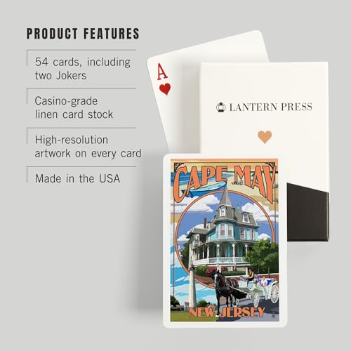 Lantern Press Cape May New Jersey Baraja Poker 52 cartas miniatura 3