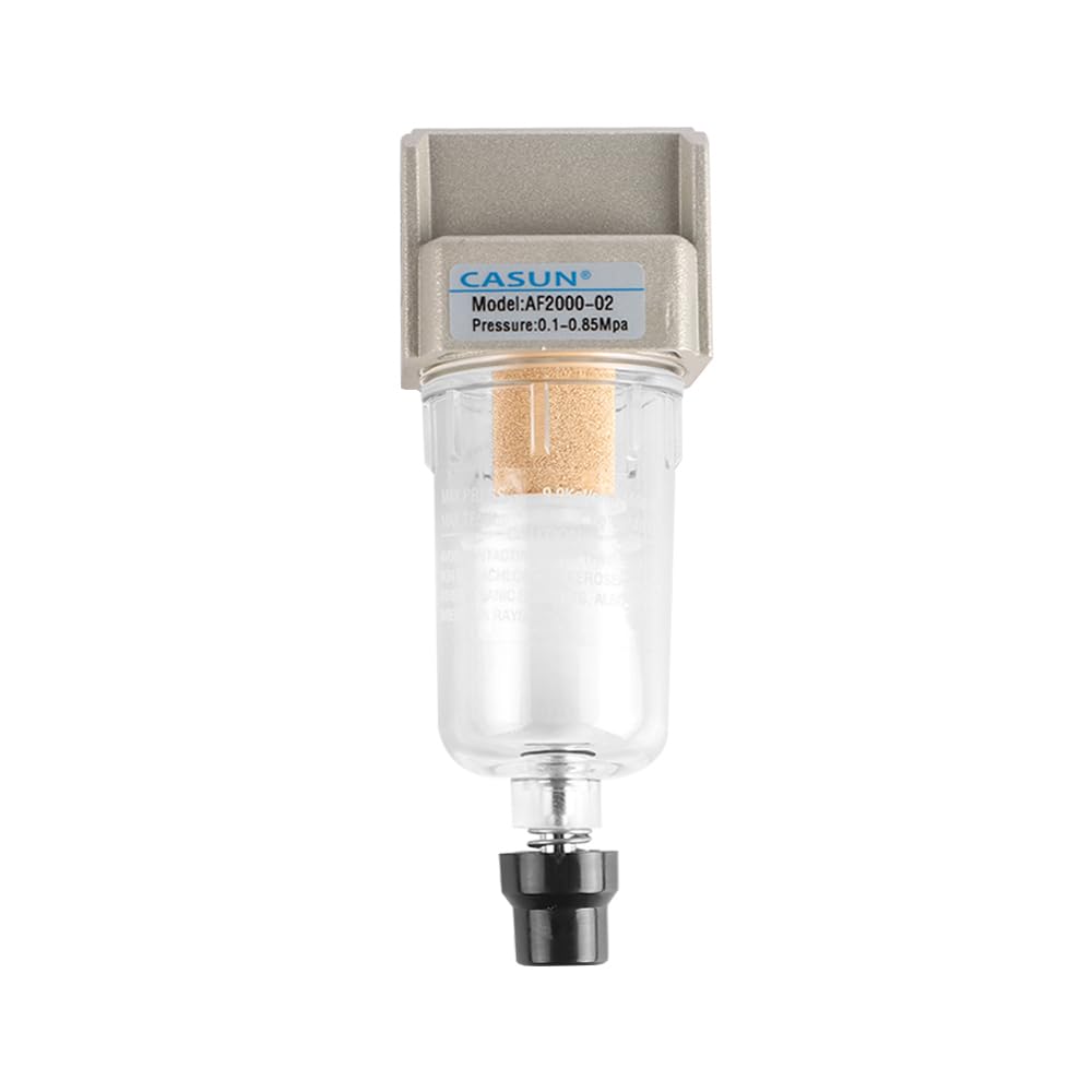 Séparateur d'eau pour Conduite d'air G1/4" Filtre à Particules Piège à Eau Piège à humidité pour compresseur et séparateur Huile-Eau AF2000-02