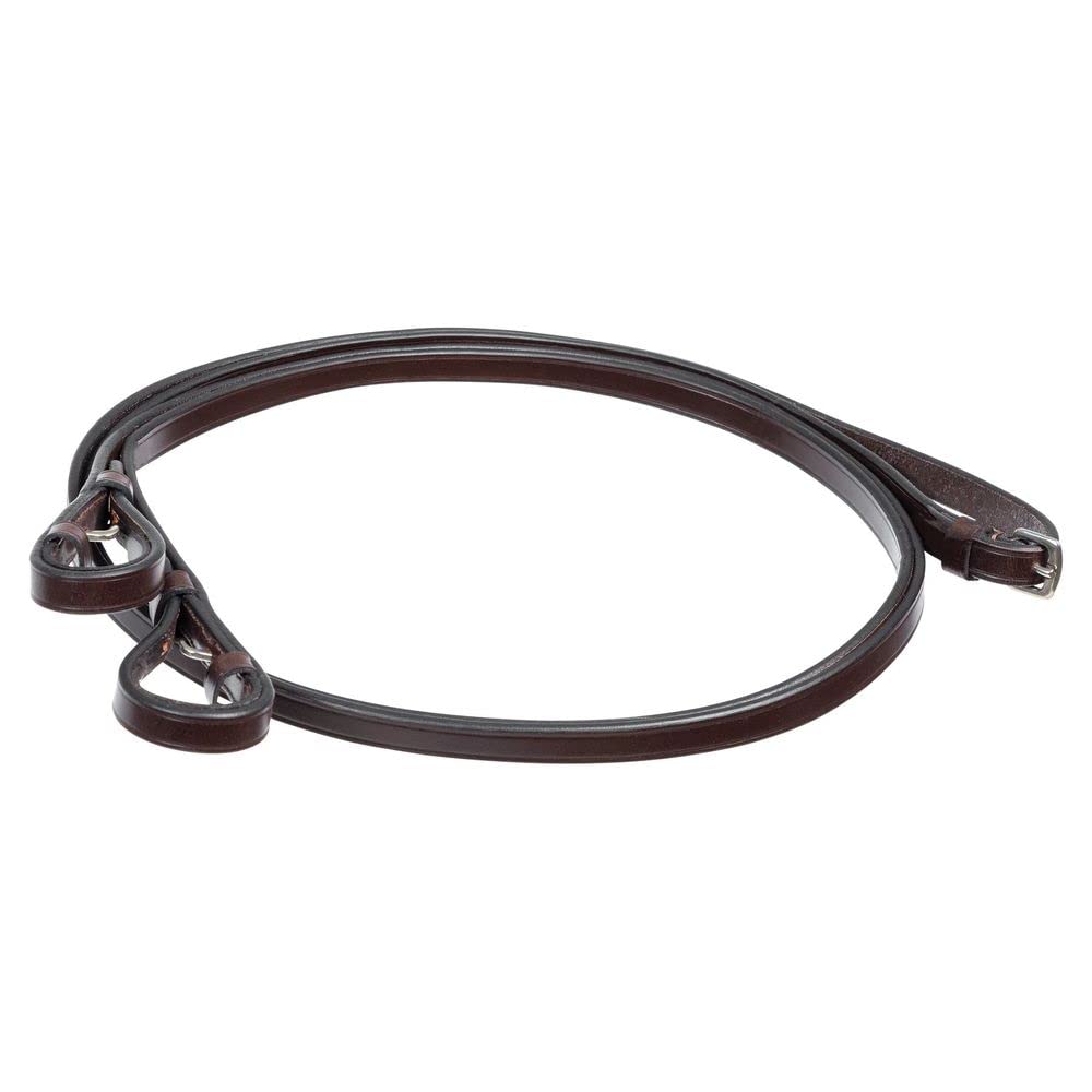 Joseph Sterling Curb Reins for Horses | Size 1/2 | Color Havana | Premium English Leather | Suitable for All Show Bridles | Supple and Comfortable | Various