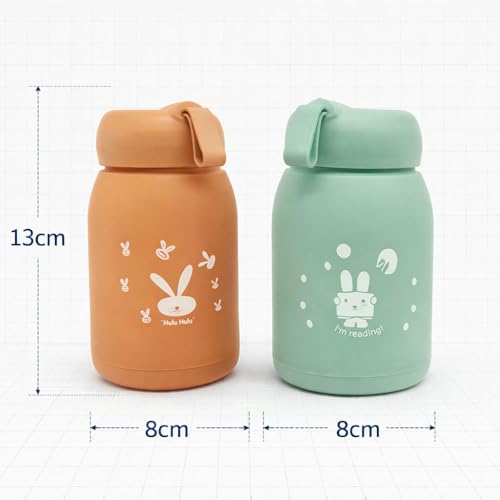 Image of Mini Glass Water Bottle 330 ml with Silicone Sleeve, Leak Proof Small Reusable Bottle for Kids, School, Office and Travel, Pack of 1