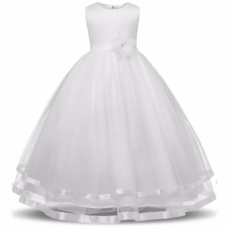 Wish littlleBaby Girls Kids Birthday Princess Frock Dress White