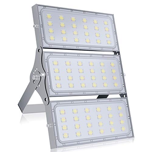 bapro 300W Faro LED Esterno Rettangolare Rotazione di 180 °?6000K Bianco Freddo Lampada LED ermeabile Luce Proiettore?Faretto LED Impermeabile IP65? per Giardino, Magazzino ?Cortile ?Fabbrica