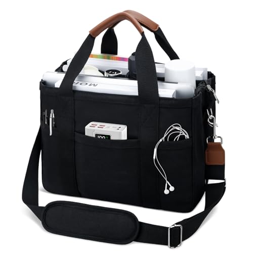 KKXIU Canvas Tote Bag for Women with Zipper and Compartments Crossbody Large Bible Messenger Purse Bag With Pockets