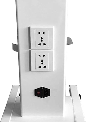 Miniatura 7 de TFCFL Carrito de salón de belleza SPA con pedestal de aleación rodante, soporte de carrito de almacenamiento de equipo de belleza con enchufe y 4