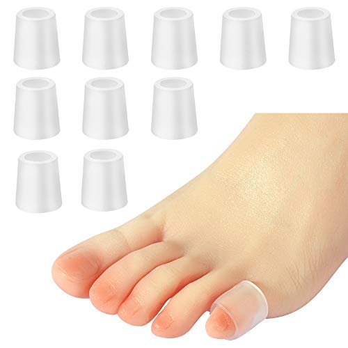 HioIoiH Pinky Gel Toe Sleeves Protectors 10 Pack for Blister,Corn, Calluses Relief Pain from Bunions, Friction,Hammer Toe Covers Reduce Friction