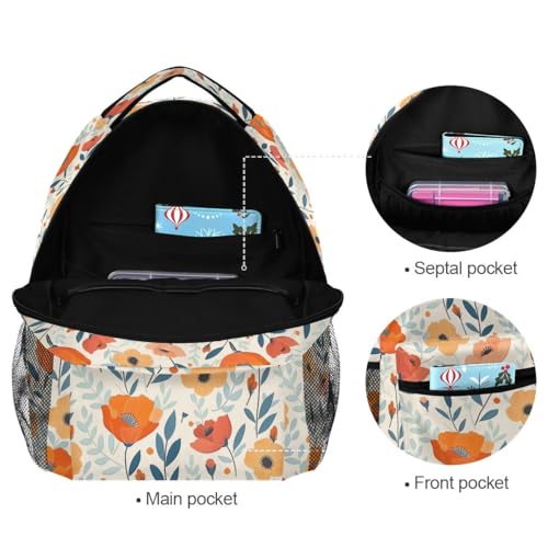 Sac à dos durable léger rouge pour étudiant avec fermeture zippée