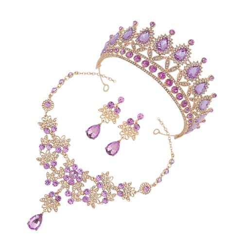 Conjunto de joyas delicado de aleación de zinc y pedrería fina para mujer