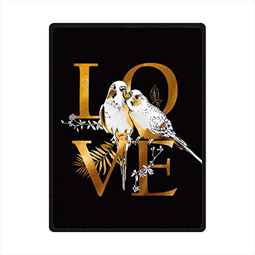 Couverture impression agréable oiseaux plaid en peluche douce idée cadeau adulte