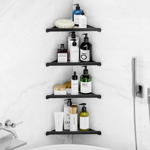 Fikoksol Shower Caddy, 4 Pack Bathroom Corner Shelf, Triangle Shelf