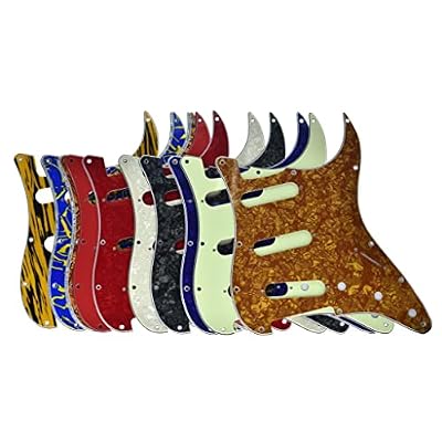 KAISH 11 Hole ST/Strat Style Pickguard SSS Pick Guard for USA/Mexico Stratocaster/Strat Black 3 Ply