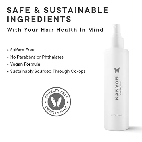 Kanyon Vitamin Mist 6.7 Oz Leave In Conditioning Spray For Hair Styling – Detangling Conditioner For Frizz, Split Ends & Flyaway Hairs – Uv & Heat Protection – Vegan – Usa Made #TOP3