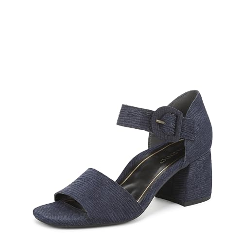 Vionic Womens Chardonnay Strappy Sandals Navy Blazer Suede 7.5 M